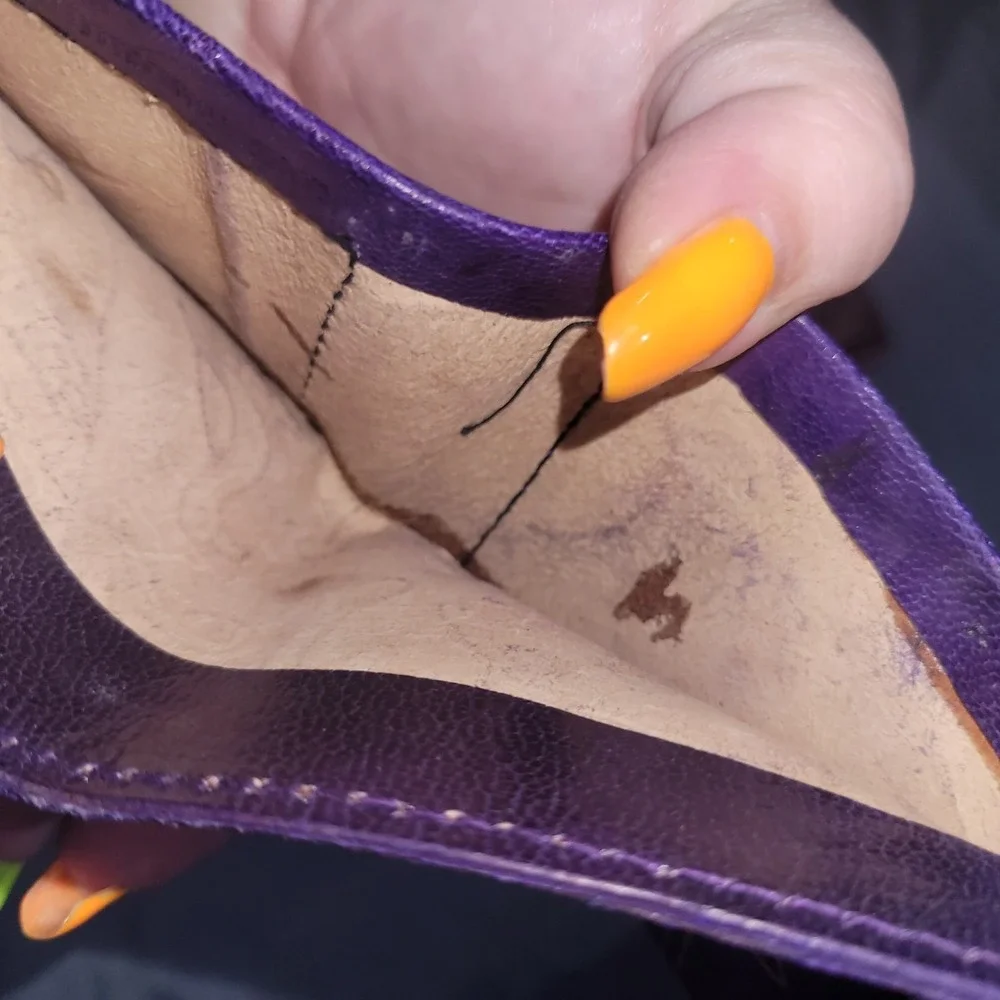 Vintage RARE Leather Embossed handpainted Wallet Coin Pouch Africa Egypt Pharaoh
